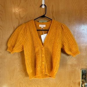 Sezane Puff Sleeve Cardigan